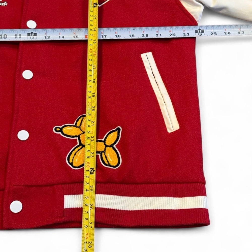 Oversized Red Varsity Jacket with Patches. Small - Picture 4 of 5